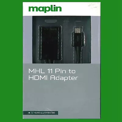 MHL 11 Pin MicroUSB To HDMI Adapter Maplin Android Smartphone Tablet TV Out • £7.99