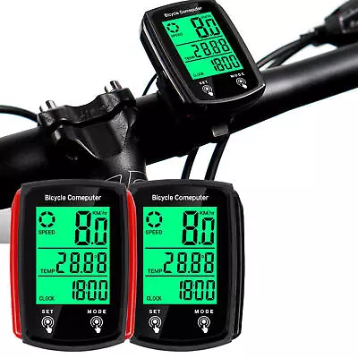 Speedometer Computer LCD Waterproof Cycling Bike Wired Night Bicycle Odometer • $14.80