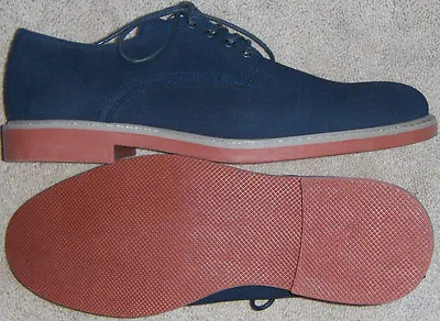 New Mens Croft & Barrow Vass Navy Faux Suede Oxford Shoes Sizes 9 9.5 MSRP $70 • $50