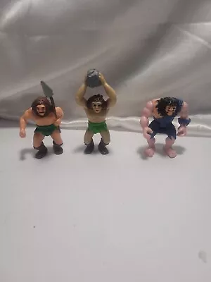 2 Vintage 1987 H G Caveman Club Toy Figures Dinosaur Warriors • $7