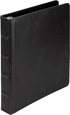 Samsill Vintage Hardback 3 Ring Leather Black Binder Professional Binder Organi • $27.23