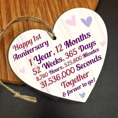 Anniversary Sign Gift Wife Husband 1st 2nd 3rd 5th 10th 20th 25th 30th 40th 50th • £3.99
