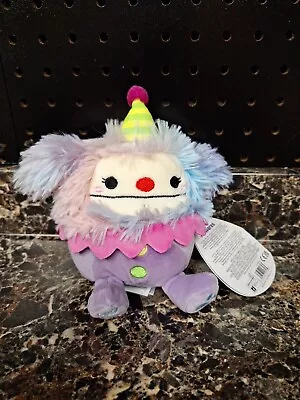 Squishmallow 5  Yekaterina Yeti Clown Soft Rainbow Party Hat Bigfoot Plush BNWT • $19.99