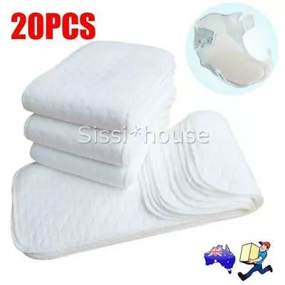 20x 6 Layer Cotton Reusable Soft Breathable Cloth Nappy Liner For Baby Infant OZ • $18.07