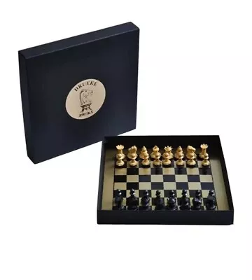Drueke Vintage Magnetic Travel Chess Set #550P Black Plastic Case EUC • $44.99