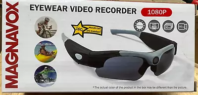 Magnavox Eyewear Video Recorder 1080P Hidden Spy Camera Sunglasses Black • $48