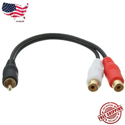 6 Inch RCA Male To 2 RCA Female Gold Plated Audio Adapter Y Splitter Cable 6  • $3.25