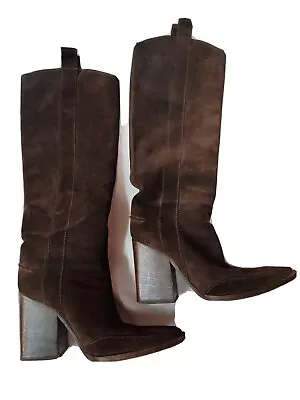 Veronique Branquinho Brown Suede Women's Pull On Boots Size 36 • $179.10