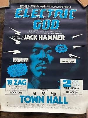 Jack Hammer Electric God (Jimi Hendrix Musical) 1976 NYC Original Poster • $45