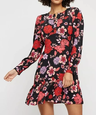 £18.95 • Buy DOROTHY P3RKINS LADIES RETRO RED FLORAL PEPLUM MINI DRESS NEW (ref 116)