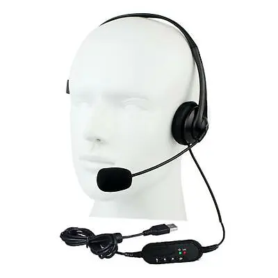 Laptop/PC Headset With Microphone Call Center USB Single Sided Ear Headphones • £11.90