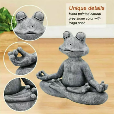 Meditating Frog Statue Outdoor Ornament Buddha Zen Yoga Frog Garden Decoration • $14.30