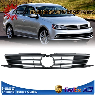 $67.15 • Buy Fits 2015 2016 2017 2018 VW Volkswagen Jetta Bumper Grill Grille W/Chrome Trim