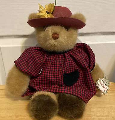 Gund Teddy Bear Plush Stuffed Brown Bear Red Hat & Dress  With Tag Cute & Clean • $11.75