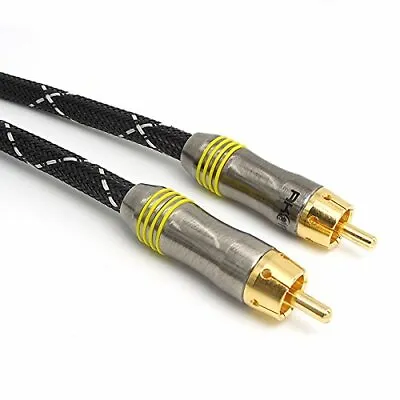 0.5 Metre RCA DIGITAL COAXIAL AUDIO SPDIF CABLE FOR SURROUND SOUND / DOLBY / DTS • £4.49