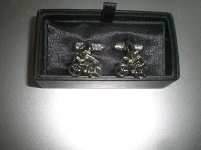 £5 • Buy Silver Plated Racing Bike Cufflinks