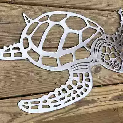 1pc Metal Sea Turtle Ornament Beach Theme Decor Wall Art Decorations Wall Decor • $13.21