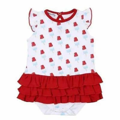 Magnolia Baby Girl ICE POPS Flutters Bubble Red Pima Cotton NEW • $25