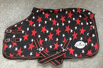 £25.35 • Buy Lovely Black And Red Star Fleece Rugs 4'9  To 7'3 