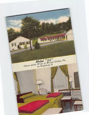 Postcard Motel  22  Mount Union Pennsylvania USA • $6.97