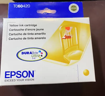Genuine 2 Pack Epson C60 T0604 Yellow Ink Cartridge C68 C88 CX3800 SHIPS FREE • $15