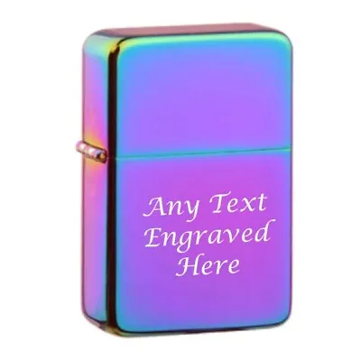 £4.99 • Buy Rainbow Personalised Star Engraved Lighter In Gift Tin