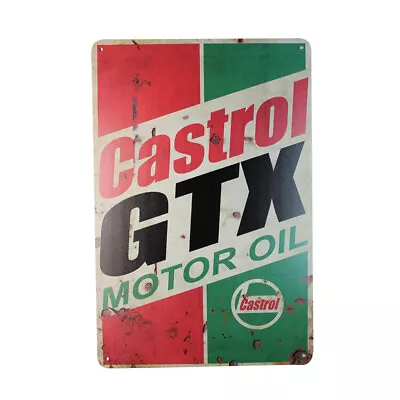 Tin Sign CASTROL GTX MOTOR OIL  Sprint Drink Bar Whisky Rustic Look • $9.03