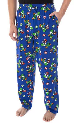 Nintendo Men's Mario And Yoshi Power Up Soft Touch Cotton Pajama Pants • $27.95