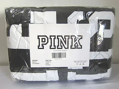 NEW Victoria Secret Pink I LOVE ❤ LATE NIGHT POLKA DOT REVERSIBLE COMFORTER TWIN • $359.99