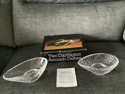 Dartington Glass Avocado Dishes X 2  24% Lead Crystal Frank Thrower Boxed 1 • £6.50