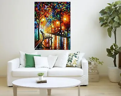 Leonid Afremov LONELINESS OF AUTUMN Painting Canvas Wall Art Picture Print HOME • £9.34