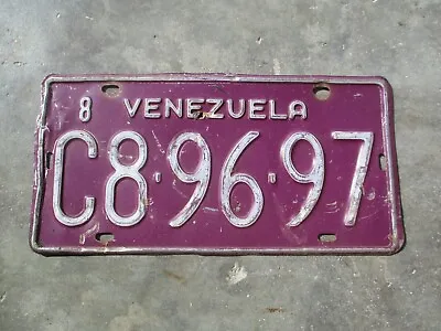 Venezuela License Plate  #   C8-96-97 • $58.50