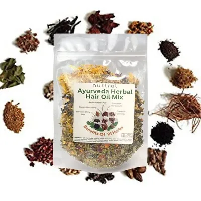 Natural 21 Vital Herbs Ayurvedic Indian Jadibuti And Dried Seeds Oil Mix UK • £14.39