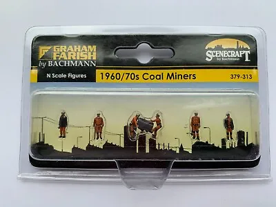 Scenecraft Bachmann  379-313  N Scale  1960's - 1970's Coal Miners Pack Of 6 • £12.79