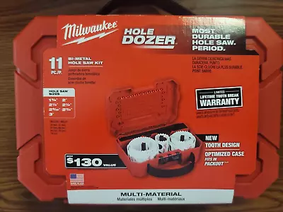 MILWAUKEE 11pc HOLE DOZER Bi-Metal HOLE SAW KIT 49-22-4020 NEW Sealed FREE Ship! • $49.95