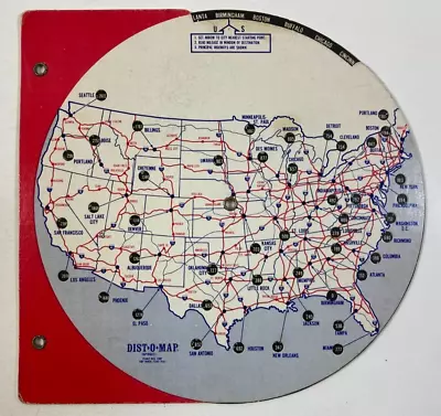 1968 Dist-O-Map California And The USA Double Sided Mileage Calculator Wheel • $18