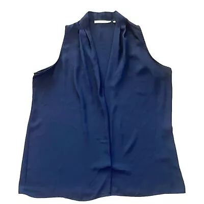 Violet & Claire Sleeveless V-Neck Navy Blouse—Women’s L • $11.99