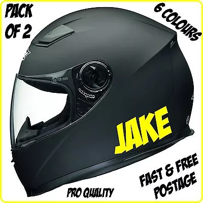 £4.99 • Buy 2 X PERSONALISED MOTORBIKE BIKE MOTORCYCLE CRASH HELMET VINYL NAME STICKERS 
