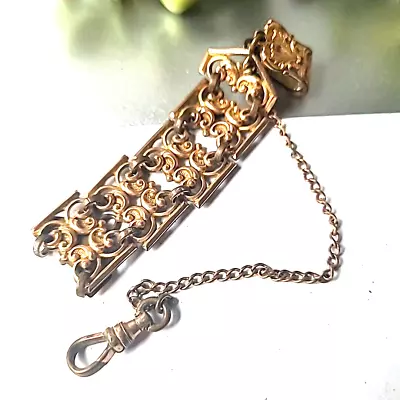 Antique Estate Gold Plated Pocket Watch Fob Chain 5.5 L • $10.50