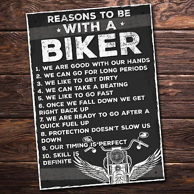 MotorBike Biker Son Dad Grandad Gifts Hanging Plaque Novelty Man Cave Shed Sign • £6.99