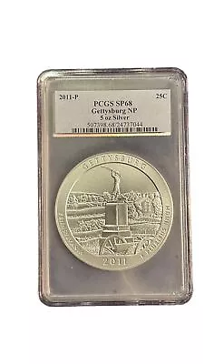 2011-P Gettysburg NP 5oz Silver ATB PCGS SP68 With Original Mint Box And COA • $250