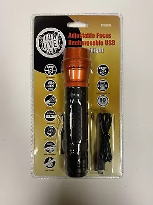 NEW Stone River Gear SRG3RFL Black/Orange USB Rechargeable Flashlight Light CREE • $27.95