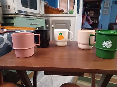 Vintage Lot Tupperware Stackable Coffee Mugs 5 In Set • $18.50