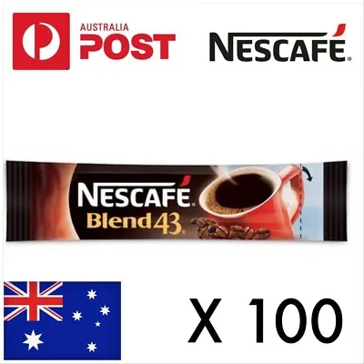 ☕100 X 1.7g  Nescafe Blend 43 INSTANT Coffee FREE SHIP TRACKED Stick • $230.95