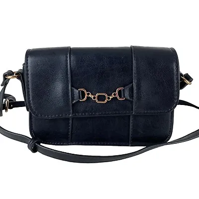 Mango MNG Black Leather Crossbody Shoulder Bag Purse • $39.99