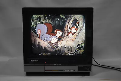 Toshiba 14  Portable Color CRT Television UHF/VHF Vintage 1980's Retro Gaming TV • $299.95