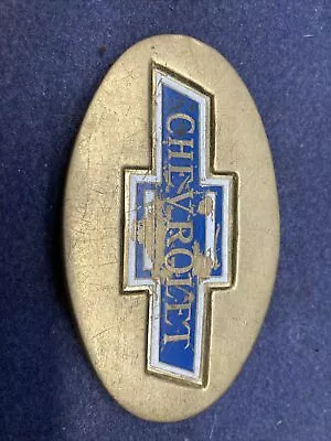 Vintage CHEVROLET Taiwan 925 Solid Brass Belt Buckle Bow Tie GM Chevy Old School • $19.98