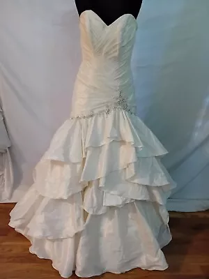 Wedding Dress Size 8 Ivory Taffeta Maggie Sottero Check Measurements  S • £35
