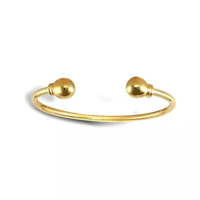 Solid 9ct Gold Mersham Jewels Collared Torque Baby Bangle Bracelet • £448.99