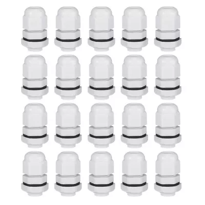 M12x1.5 Cable Gland 2mm-5mm Wire Hole Waterproof Locknut White 20pcs • $10.60